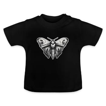 Falena / Animale / Insetto / Larva / Parassita - Maglietta ecologica con scollo rotondo per neonato - nero - Fronte