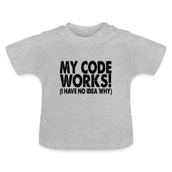 Coder - Baby Organic T-Shirt with Round Neck - heather grey - Front