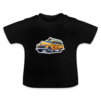Taxi / Taxi Driver / America / Comic / Old School - Baby Organic T-Shirt with Round Neck - black - Front