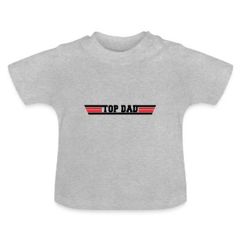 Top Dad - Baby Bio-T-Shirt mit Rundhals - Grau meliert - Vorne
