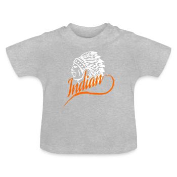Indianer - Baby Bio-T-Shirt mit Rundhals - Grau meliert - Vorne