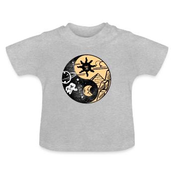 Yin Yang Space chinesisches Tai Chi Symbol Licht - Baby Bio-T-Shirt mit Rundhals - Grau meliert - Vorne
