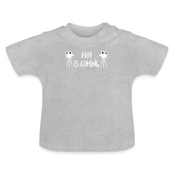 1984, ein Klassiker unter den Romanen. - Baby Bio-T-Shirt mit Rundhals - Grau meliert - Vorne