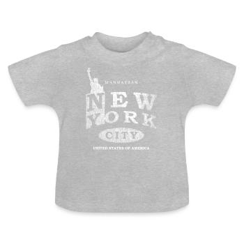 New York - Baby Bio-T-Shirt mit Rundhals - Grau meliert - Vorne