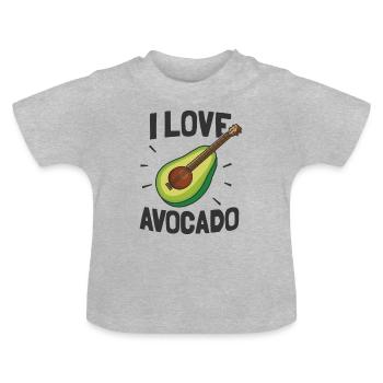 I Love Avocado - T-shirt bio col rond Bébé - gris chiné - Devant