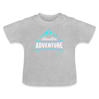 Cadeau d'alpiniste expériences montagne - T-shirt bio col rond Bébé - gris chiné - Devant