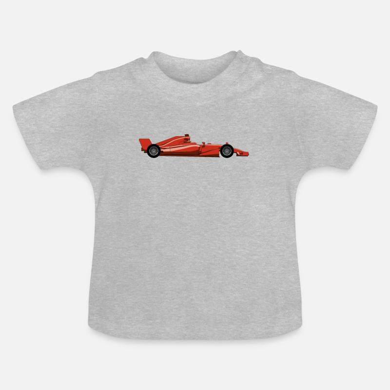 Chemise de voiture de course de formule - T-shirt bio col rond Bébé - gris chiné