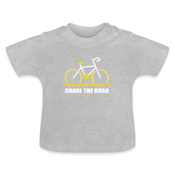 Bicycle Logo Quote Share The Road - Baby Organic T-Shirt with Round Neck - heather grey - Front