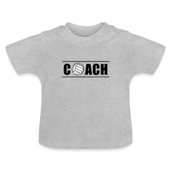 Volleyball Beachvolleyball Trainer Coach Geschenk - Baby Bio-T-Shirt mit Rundhals - Grau meliert - Vorne