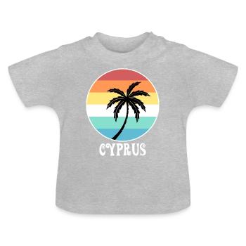 Chypre - T-shirt bio col rond Bébé - gris chiné - Devant