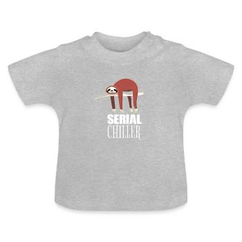 Serial Chiller Serien Killer Serienmörder Faultier - Baby Bio-T-Shirt mit Rundhals - Grau meliert - Vorne