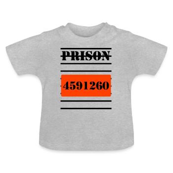 prison - T-shirt bio col rond Bébé - gris chiné - Devant
