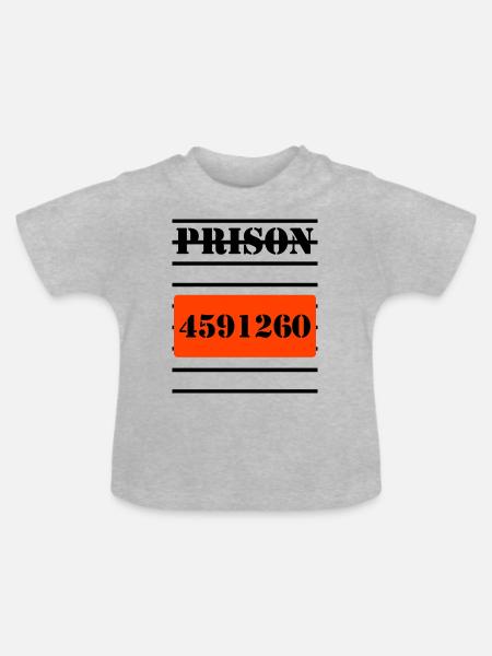 prisión - Økologisk T-shirt til baby, rund hals - grå meleret
