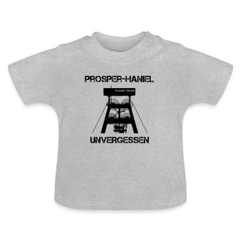 Prosper-Haniel mine unforgotten, winding tower - Baby Organic T-Shirt with Round Neck - heather grey - Front