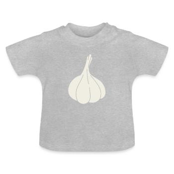 clove of garlic - Baby Organic T-Shirt with Round Neck - heather grey - Front