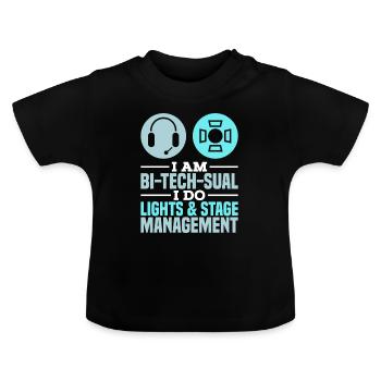 Technicien en éclairage Technicien Théâtre Cadeau - T-shirt bio col rond Bébé - noir - Devant