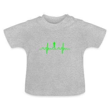 faire du jogging - T-shirt bio col rond Bébé - gris chiné - Devant