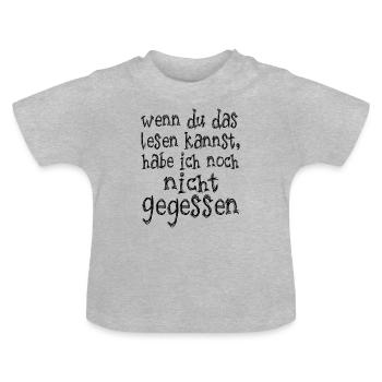 Wenn du das lesen kannst - Baby Bio-T-Shirt mit Rundhals - Grau meliert - Vorne