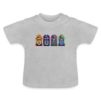 juke-box - T-shirt bio col rond Bébé - gris chiné - Devant