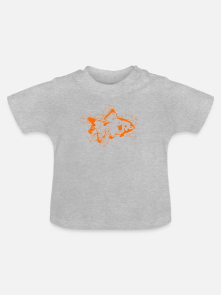 goudvis - Baby biologisch T-shirt met ronde hals - grijs gemêleerd