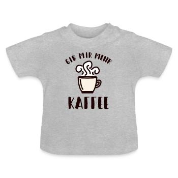 Café plus drôle caféine - T-shirt bio col rond Bébé - gris chiné - Devant