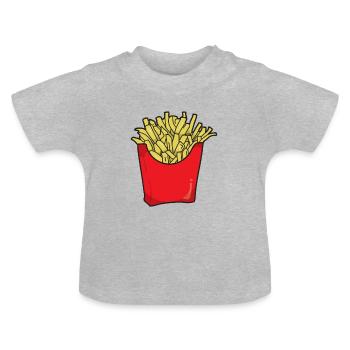 français - T-shirt bio col rond Bébé - gris chiné - Devant