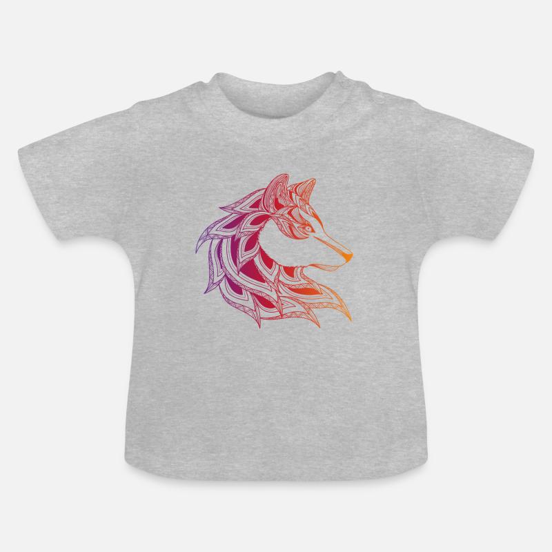 Wolf - T-shirt bio col rond Bébé - gris chiné