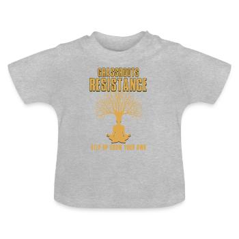 RESISTANCE GROW - T-shirt bio col rond Bébé - gris chiné - Devant