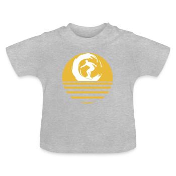 Surfen Surfer Surf Sonne - Baby Bio-T-Shirt mit Rundhals - Grau meliert - Vorne