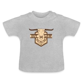 Gesetzlose Wilder Westen - Baby Bio-T-Shirt mit Rundhals - Grau meliert - Vorne