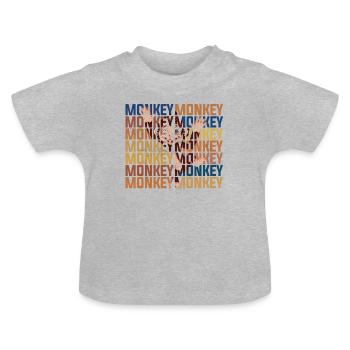 MONKEY MONKEY MONKEY MONKEY - Baby Organic T-Shirt with Round Neck - heather grey - Front