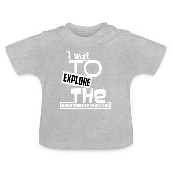 Explorer explorer l'aventure en disant cadeau - T-shirt bio col rond Bébé - gris chiné - Devant