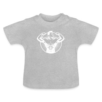 Wold strong men - Baby Organic T-Shirt with Round Neck - heather grey - Front