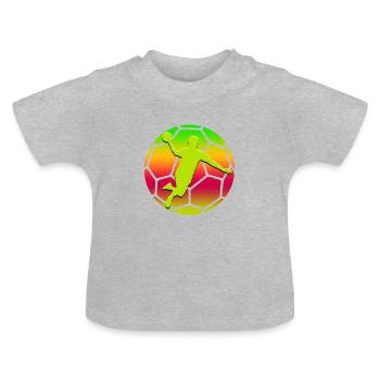 Balle à main - T-shirt bio col rond Bébé - gris chiné - Devant