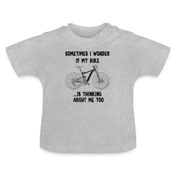 Cadeau futur de l'environnement cycliste cycliste - T-shirt bio col rond Bébé - gris chiné - Devant