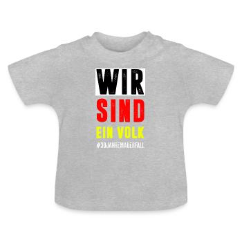 WIR SIND EIN VOLK - Baby Bio-T-Shirt mit Rundhals - Grau meliert - Vorne