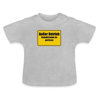 Hors service - T-shirt bio col rond Bébé - gris chiné - Devant
