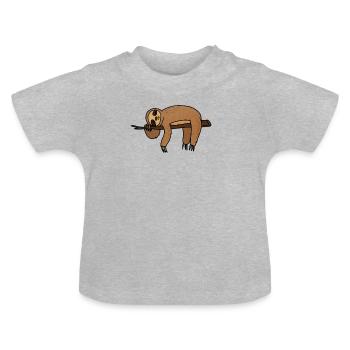 Faultier hängende Faultiere, tropisches süßes Tier - Baby Bio-T-Shirt mit Rundhals - Grau meliert - Vorne