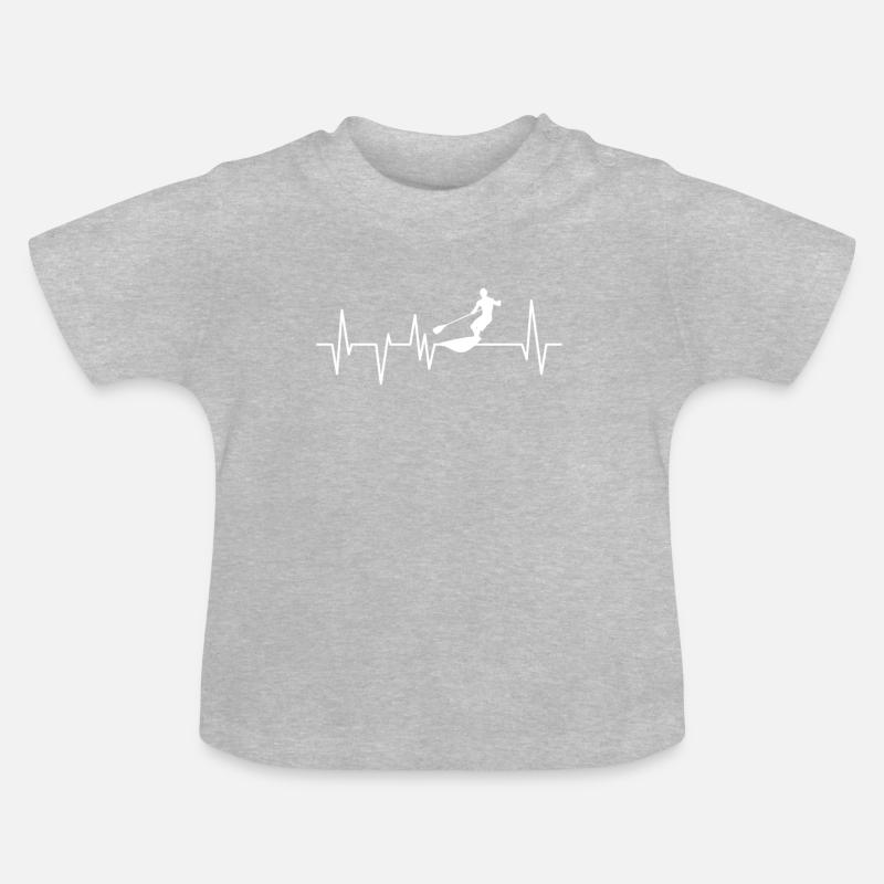 Rythme cardiaque du rameur - T-shirt bio col rond Bébé - gris chiné