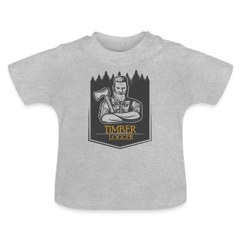 Bûcherons - T-shirt bio col rond Bébé - gris chiné - Devant