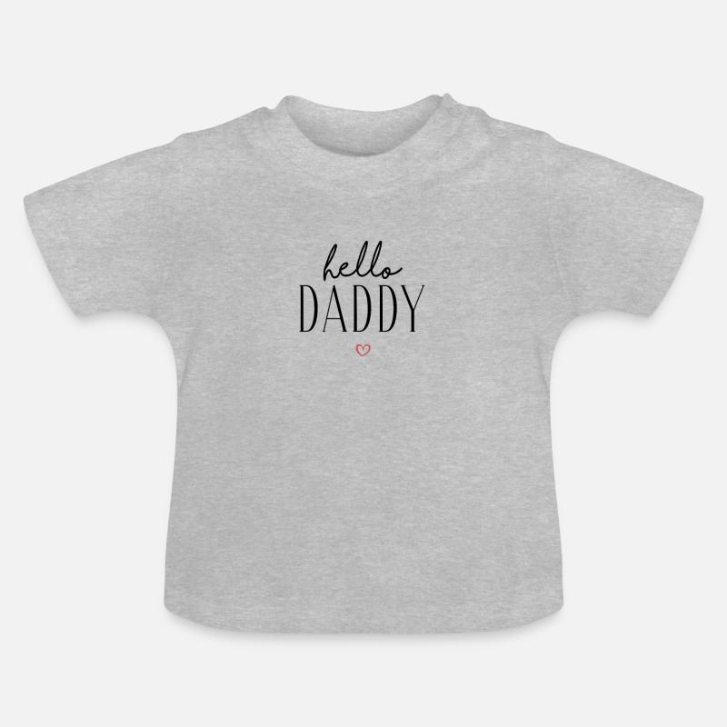 Bébé hello daddy - T-shirt bio col rond Bébé - gris chiné