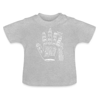 Hand guidon Théorie de la musique - T-shirt bio col rond Bébé - gris chiné - Devant