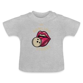 Funny Pun Bowling Stone - T-shirt bio col rond Bébé - gris chiné - Devant