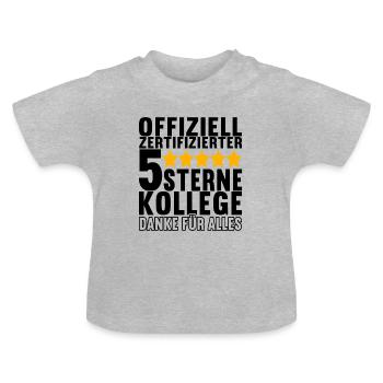Abschiedsgeschenk Kollegen Jobwechsel - Baby Bio-T-Shirt mit Rundhals - Grau meliert - Vorne