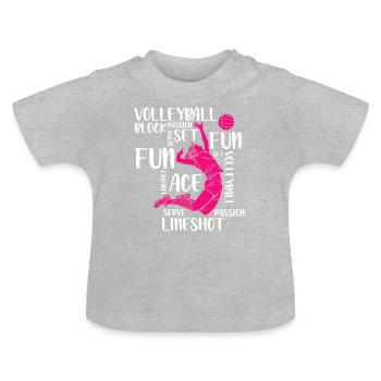 Volleyball Player Spike - Baby Bio-T-Shirt mit Rundhals - Grau meliert - Vorne