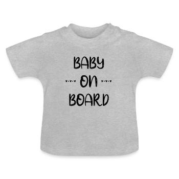 Bébé à bord Hearts - T-shirt bio col rond Bébé - gris chiné - Devant