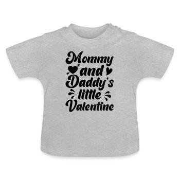 Mommy and Daddy's Little Valentine Baby Spruch - Baby Bio-T-Shirt mit Rundhals - Grau meliert - Vorne