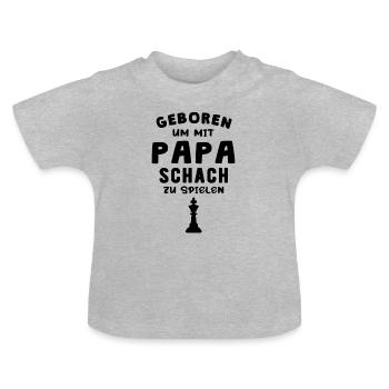 Baby Geburt Schach Geschenkidee - Baby Bio-T-Shirt mit Rundhals - Grau meliert - Vorne