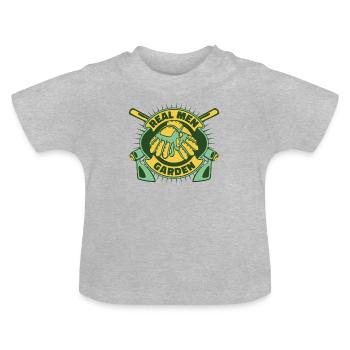 Real Men Garden Allotment Garden - Baby Organic T-Shirt with Round Neck - heather grey - Front