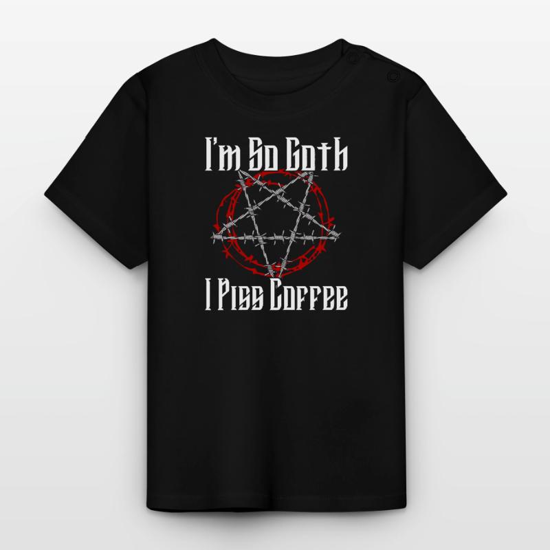 Satan Beelzebub Devil Gothic Pentagram Mystical Baby Organic T-Shirt with Round Neck